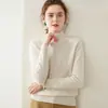 Suéter básico de cashmere de gola semi-alta para mulheres, cashmere puro, espessado, solto, modelador, suéter de malha para usar por baixo, roupa íntima