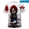 Patrón de Bebé Fantasma de Película de Terror 3D Impresión Digital Transfronterizo Nuevo Traje de Shorts Casual de Manga Corta para Hombre Manga Corta