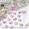 Strass Formato Borboleta 5*7mm com Fundo Plano Decorações Brilhantes da Moda para Nail Art Acessórios Borboleta Strass para Unhas Postiças Atacado