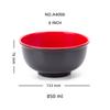 Atacado de fábrica tigela de melamina bicolor vermelho e preto imitação de porcelana tigela de sopa resistente a quedas estilo japonês tigela para macarrão tigela de plástico amostra disponível