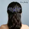 Peine de flor de hielo transfronterizo europeo y americano para mujer, peineta de pelo con diamantes de imitación hecha a mano, accesorios para el cabello hanfu de estilo antiguo, tocado de novia para boda