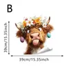 Adesivos de Janela de Animais Peculiares com Tema de Cura Transfronteiriça Apresentando Vacas das Terras Altas, Filhotes, Camelos e Múltiplos Padrões para Escolher, Adesivos de Janela Eletrostáticos