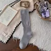 Calcetines para Mujer de Color Sólido a Media Pantorrilla Estilo Coreano Sensación Perezosa Calcetines para Pantorrilla Invierno Sensación de Pelo Largo Calcetines Abultados para Botas Calcetines para Mujer