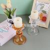 Vela de cristal retro de estilo europeo, candelabro de doble propósito, adornos creativos, ambiente para fotos de boda.