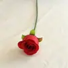 Flor de botão de rosa artificial, haste de flor de seda única, decoração de casa, decoração de casamento, rosa artificial