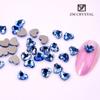 Nuevo taladro con forma de arte de uñas azul claro, taladro plano azul hielo, taladro con base dorada, taladro para arte de uñas con diamantes de imitación