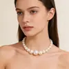 Estilo Nuevo de Nicho de Comercio Exterior Transfronterizo, Conjunto de Pulsera y Collar de Perlas Grandes de Imitación, Conjunto de Lujo Ligero de Gama Alta
