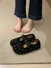 Zapatos Individuales de Lana Estilo Coreano con Lunares Mary Jane para Mujer Versátiles Estilo Otoño Correa Única Corte Bajo Mocasines Retro