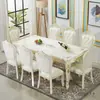 Juego de Mesa y Sillas de Comedor Estilo Europeo, Color Crema, para Sala de Estar, Adecuado para Apartamentos Pequeños, Nuevo Diseño Estilo Europeo, Mesa de Comedor de Madera Maciza y Mármol
