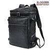 Mochila de cuero para hombre de moda, para negocios, para ir al trabajo, mochila de cuero, bolsa para computadora ligera y a la moda, gran capacidad, mochila casual, Negra