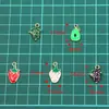 3 Accesorios de Joyería de Aleación DIY KC Oro Esmalte Goteante Encanto Colgante de Fruta Uva Fresa Aguacate