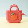 Monedero de silicona con forma de cueva cuadrada para niños, bolso cruzado para caminar, divertido y bonito bolso de silicona para cambio.