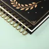 Libro de invitados de boda personalizado, álbum con estampado dorado, cuaderno de espiral, impresión de folletos, mayorista fabricante de álbumes de tapa dura