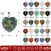 Nova Gravura Criativa Pedra da Sorte Coração de Cristal Natural Pingente Colar Dia dos Namorados Presente de Moda DIY Colar
