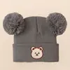 Gorro con protección para las orejas para abrigarse en invierno, lindo estilo coreano para bebés y niños pequeños, adorable suéter de primavera y otoño, lana tejida súper moderna