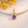 Colgante Transfronterizo Estilo Europeo y Americano Cobre Morado Microincrustado Circonita Accesorios de Joyería DIY de Alto Grado Personalizados Comercio Exterior Accesorios Versátiles