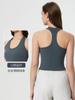 Colete esportivo feminino curto com estampa I-character, primavera e verão, roupa fitness para ioga, top D25032