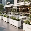 Caja de Flores para Patio Exterior Combinación Balcón Terraza Canaleta para Flores Sensible a la Luz Centro Comercial Calle Peatonal Tienda de Té con Leche Valla Divisoria