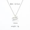 Collar con Colgante de Acero Inoxidable Incrustado de Diamantes de los Doce Signos del Zodiaco para Mujer, Best-Seller Transfronterizo Europeo y Americano, Accesorios de Joyería de Diseño de Nicho de Lujo Ligero