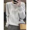 Camiseta Básica de Cuello Redondo para Mujer, Nuevo Suéter Holgado para Primavera, Otoño e Invierno, Suéter Adelgazante, Estilo Europeo, Tejido Suave y de Alta Gama
