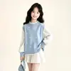 TUTU Elefantito Ropa Infantil Suéter para Niñas 2026 Nuevo Modelo Prendas de Punto Falsas de Dos Piezas Estilo Coreano Top Estilo Primavera y Otoño