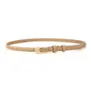 Cinturón Fino de Cuero Marrón Personalizado para Mujer, Accesorio Decorativo para Vestidos, Cinturón Versátil de Moda de Verano para Vestidos, Camisas y Pantalones, Accesorio para Ceñir la Cintura