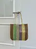 Venta Caliente Transfronteriza Diseño de Nicho Francés Color de Contraste Paja de Papel Bolso Tejido a Mano Bolso de Hombro Viaje de Vacaciones Bolso Tejido de Paja