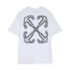 [Estilo Nuevo] Camiseta de Manga Corta Ow con Estampado de Auriculares White24, Cuello Redondo, para Hombres y Mujeres