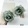 Flores de rosa mini simuladas Cabeças de flor de rosa de seda artificial DIY Material para presilha de cabelo Ornamento pequeno para fotografia de casa