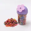Bandas de Goma de Colores con Flores en Stock Transfronterizas en un Cubo, Ligas para el Cabello para Niñas, Bandas para el Cabello No Dañinas, Accesorios para el Cabello para Niños