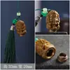 Sándalo Verde Calado Pixiu Loto Calabaza Montaña Colgante Adorno Colgante Bolsa de Incienso Tallado en Madera Joyería Llavero Colgante