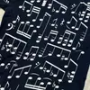 Camiseta Unissex Tendência Estilo Retrô Americano Gola Redonda Manga Curta Estampada com Nota Musical Transfronteiriça Nova Vintage Europeia e Americana
