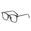 Gafas planas de estilo nuevo para mujer con graduación, montura negra grande, monturas para ojos con luz anti-azul para rostros cuadrados y redondos