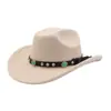 Aliexpress Amazon Nuevo Sombrero de Jazz para Hombre y Mujer Ala Ancha Sombrero de Copa Sombrero de Vaquero Sombrero de Copa Plana de Lana Yzd119