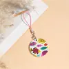 Pendientes de madera estampados de Sanrio, pequeñas piezas cuadradas de madera estampadas con forma de corazón, cordones para teléfono, adornos para bolsos y mochilas.