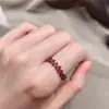 Anillo de Punto a Mano de Doble Capa con Granate Anillo de Moda de Nicho Variedad de Regalos Navideños Opcionales