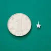 Pingente de Estrela de Cinco Pontas Cravejado com Diamantes Mini 5mm Prata de Lei S925 Pingente de Estrela de Prata Lisa Corda Trançada com Contas DIY Pulseira de Cristal
