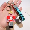 Juego Minecraft Llavero Colgante de Plástico Blando Cadena de Llaves Colgante de Coche Muñeco de Dibujos Animados Bloque de Construcción de PVC Muñeco