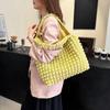 Bolso Bubble Plaid 2024 Moda Nuevo Bolso de Mujer de Gran Capacidad Hombro Mano Bolso de Compras Casual Casual Bolso para Desplazamientos