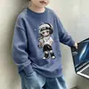 Estilo Nuevo Otoño Sudadera para Niños Estilo Academia Cuello Redondo Pulóver Niños Medianos y Grandes Lindo Dibujo Animado Manga Larga Superior Moderno