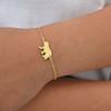 Pulseira Infantil Casual e Fofa Aço Inoxidável Urso Dourado Água de Nascente Joias Br-2233