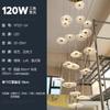 Chandelier para sala de estar de edifício duplex, novo design chinês criativo de folha de lótus, luminária para sala de jantar de apartamento tipo loft, chandelier para mesa de areia de sala de chá