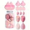 Explosões transfronteiriças à deriva engarrafado 14 peças Powder Puff terno Beleza Egg Thumb Powder Puff Cotton Powder Puff Mini Powder Puff