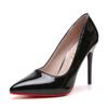 2021 Novo estilo coreano pontudo salto alto sapatos de camada única salto agulha feminino couro envernizado sapatos de casamento vermelho sapatos de trabalho femininos