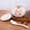 Olla de Cerámica para Manteca con Dos Asas, Recipiente de Cocina para Aceite de Almacenamiento, Gran Capacidad con Filtro, Olla de Aceite de Barriga Grande, Olla de Cerámica para Manteca