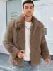 N0197 Chaqueta de moda transfronteriza europea y americana para hombre con solapa de piel sintética, cálida de comercio exterior de piel sintética de zorro, nuevo modelo de otoño e invierno