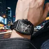 Relógio de Pulso Masculino Richard Hollow Fashion com Pulseira de Silicone, Relógio de Pulso Quartz, Venda por Atacado