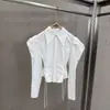 Nueva Camisa Retro Francesa Otoño 2026 con Mangas Abullonadas, Cuello Camisero, Correas Tejidas para Atar, Top Entallador que Ceñe la Cintura