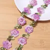 Poliéster colorido renda de bordado solúvel em água flores em cor degradê roupas qipao acessórios DIY sapatos meias bolsas acessórios