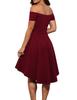 2020 Europeu e Americano Novo Vestido Feminino ebay Amazon Explosions Off-ombro Manga Curta Grande Swinging Saia de Cauda de Pomba